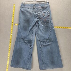 Vintage Levis Engineered Jeans Womens Blue Wide Leg Baggy One Pocket Fits 28x26